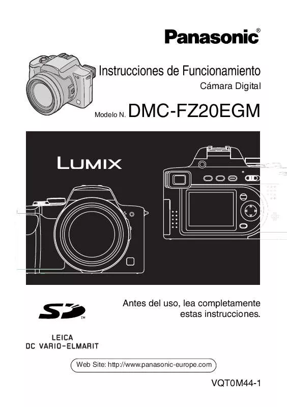 Mode d'emploi PANASONIC LUMIX DMC-FZ20EGM