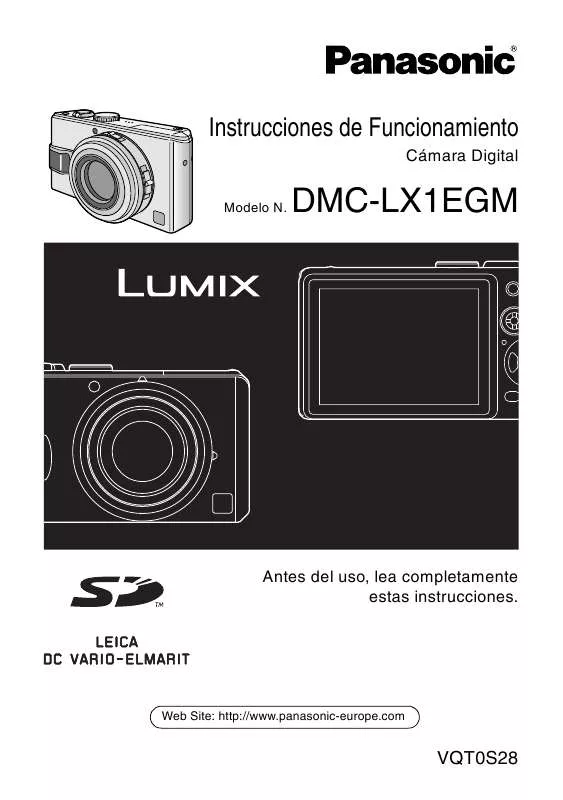 Mode d'emploi PANASONIC LUMIX DMC-LX1EGM