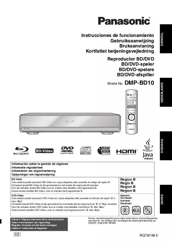 Mode d'emploi PANASONIC DMP-BD10