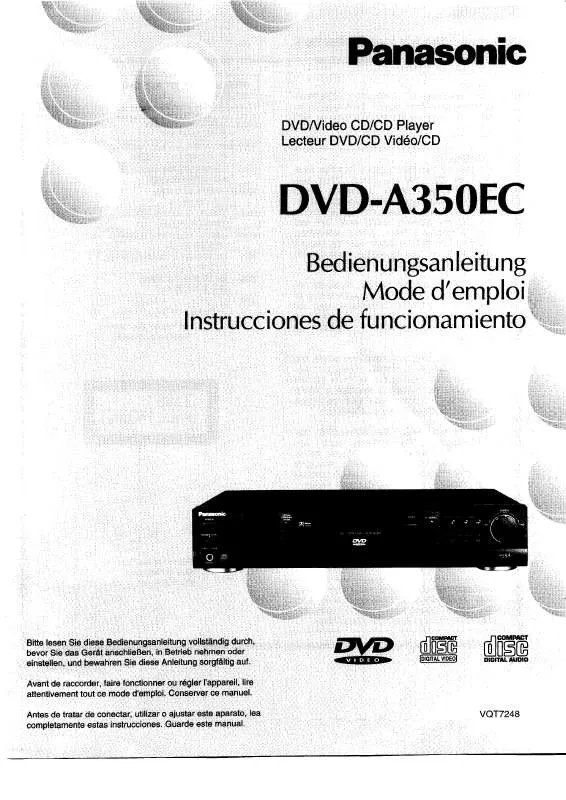 Mode d'emploi PANASONIC DVD-A350