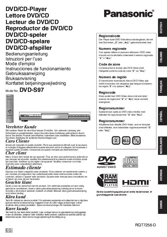 Mode d'emploi PANASONIC DVD-S97