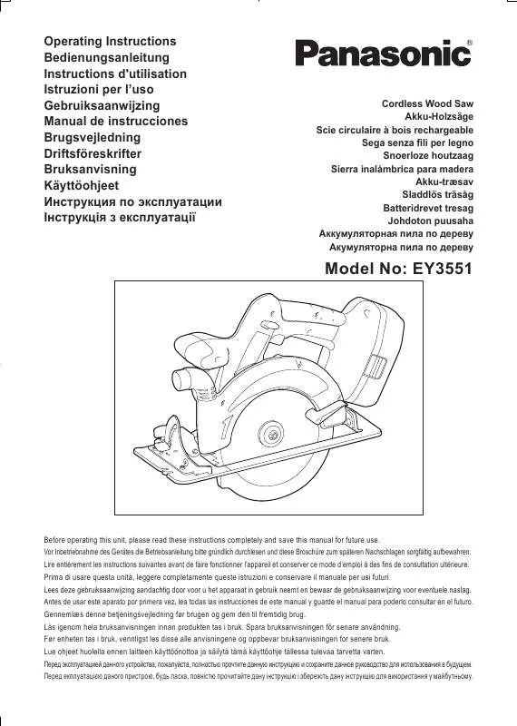 Mode d'emploi PANASONIC EY3551