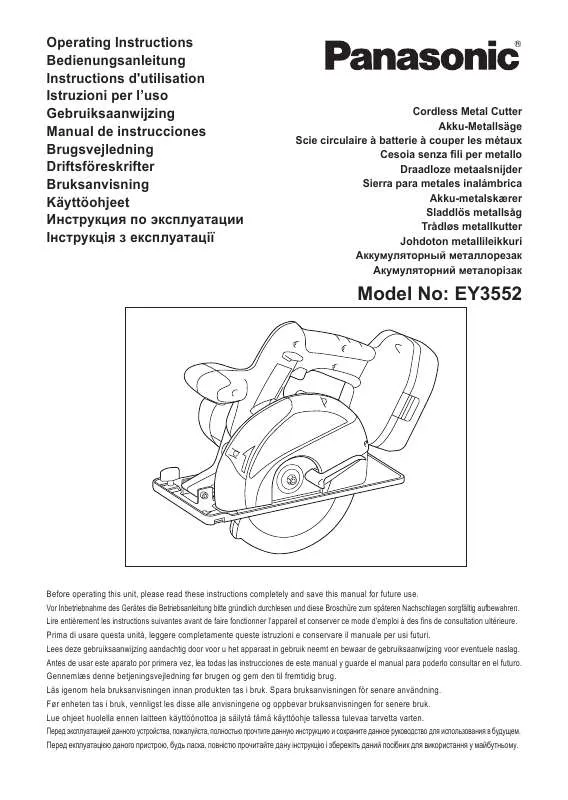 Mode d'emploi PANASONIC EY3552