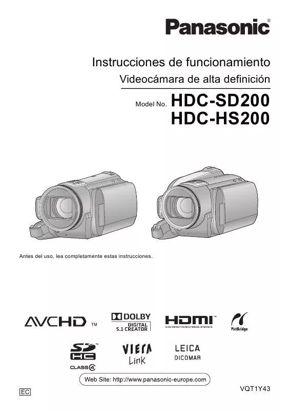 Mode d'emploi PANASONIC HDC-HS200