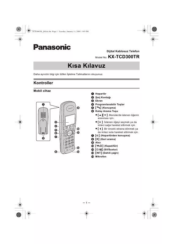 Mode d'emploi PANASONIC KXTCD300TR