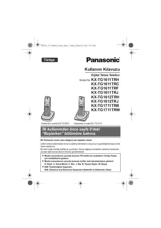 Mode d'emploi PANASONIC KXTG1612TRH