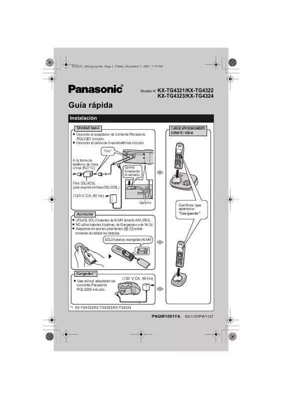 Mode d'emploi PANASONIC KX-TG4322