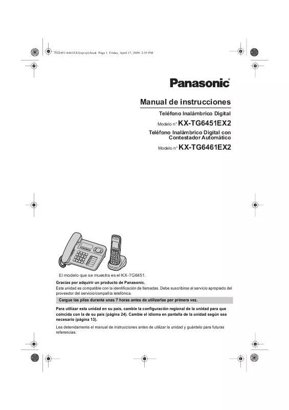 Mode d'emploi PANASONIC KX-TG6461EX2