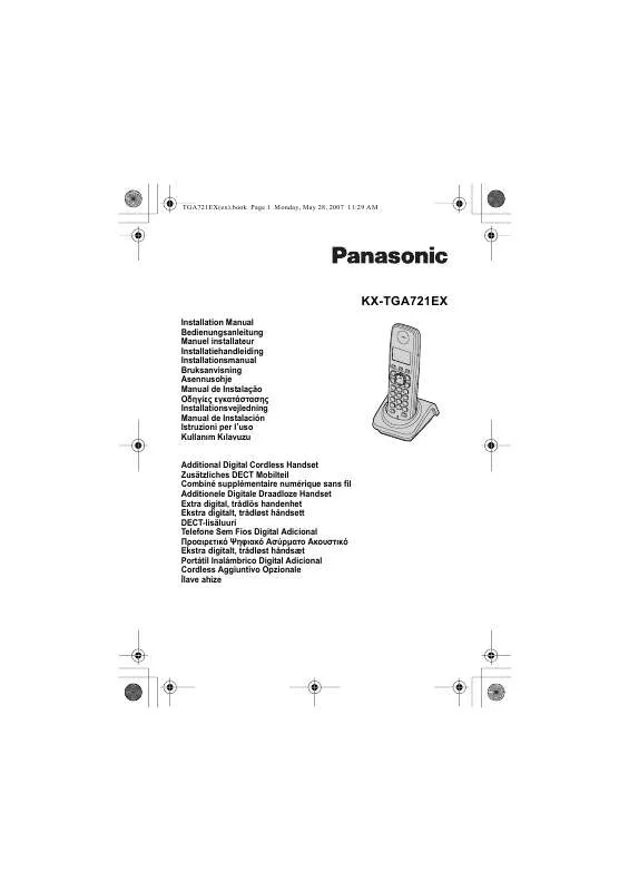 Mode d'emploi PANASONIC KX-TGA721EX