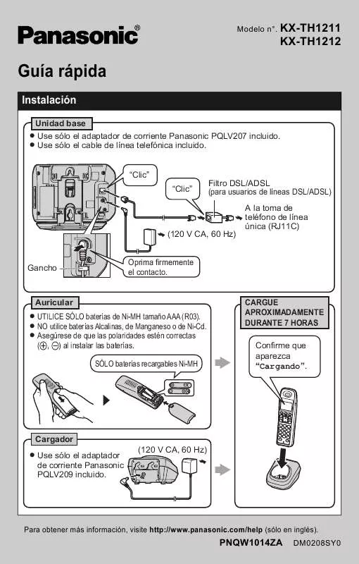 Mode d'emploi PANASONIC KX-TH1211