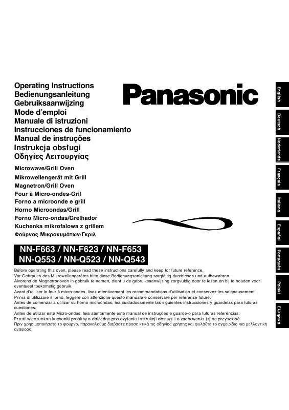 Mode d'emploi PANASONIC NN-F623MF