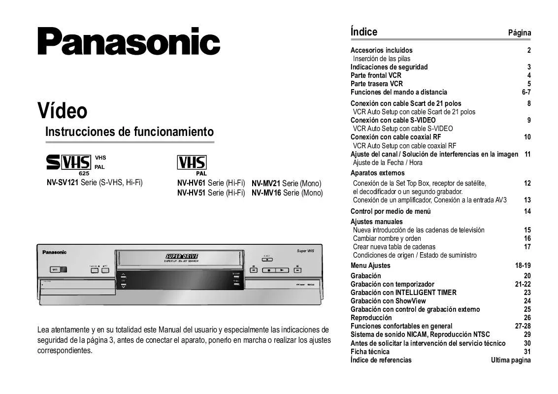 Mode d'emploi PANASONIC NV-HV51