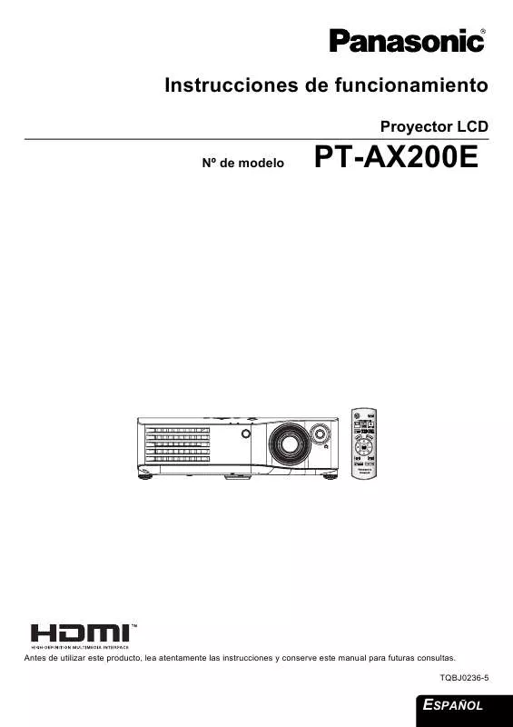 Mode d'emploi PANASONIC PT-AX200E