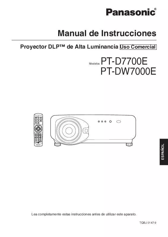 Mode d'emploi PANASONIC PT-_DW7700E