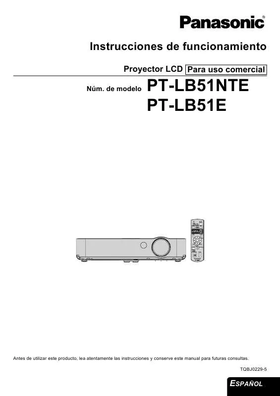 Mode d'emploi PANASONIC PT-LB51E