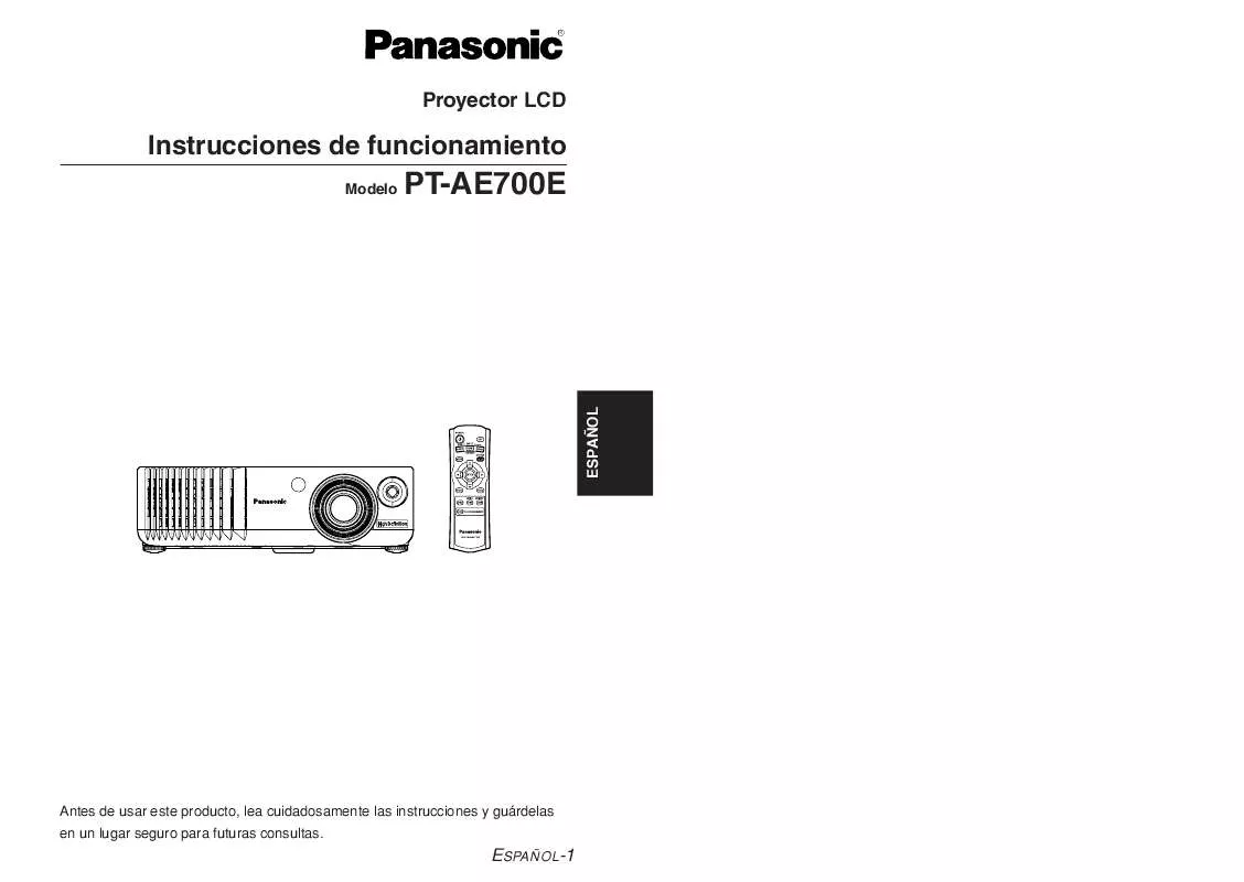 Mode d'emploi PANASONIC PT-AE700E