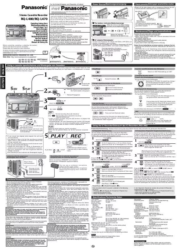 Mode d'emploi PANASONIC RQ-L480