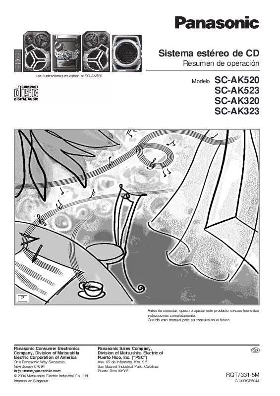 Mode d'emploi PANASONIC SC-AK323