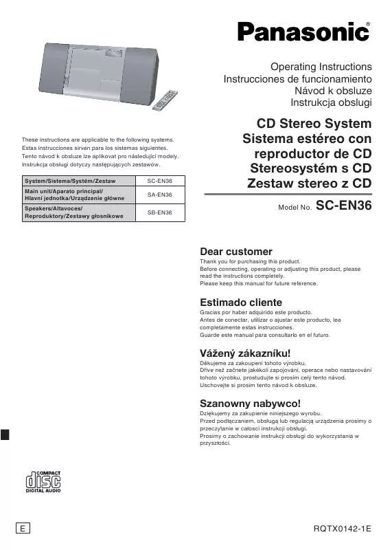 Mode d'emploi PANASONIC SC-EN36