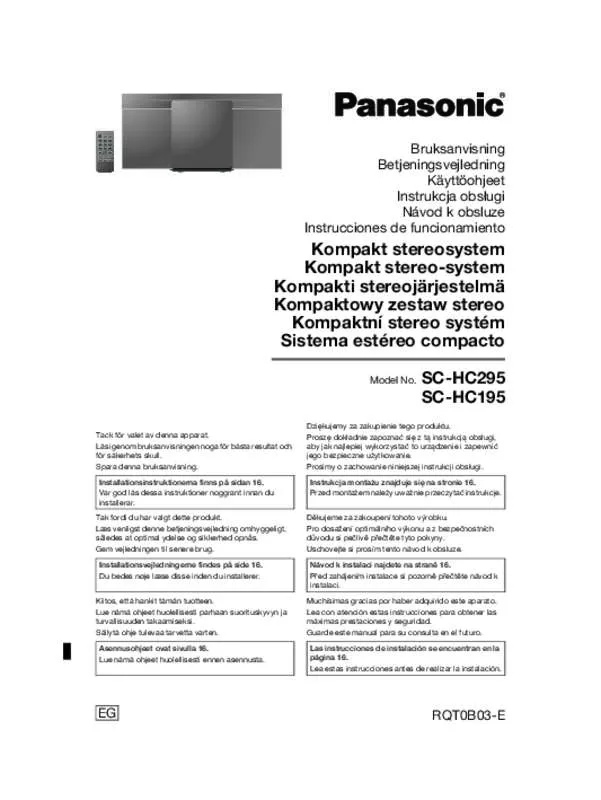 Mode d'emploi PANASONIC SC-HC295EG