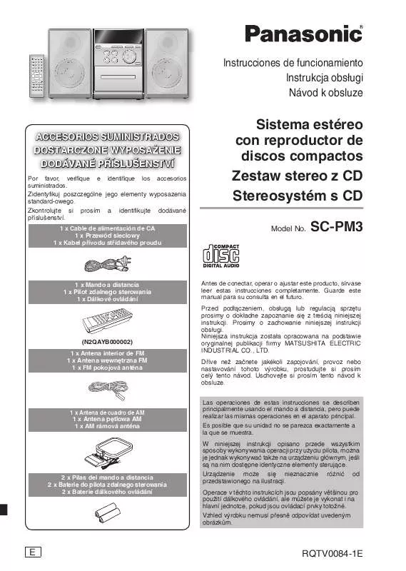 Mode d'emploi PANASONIC SC-PM3