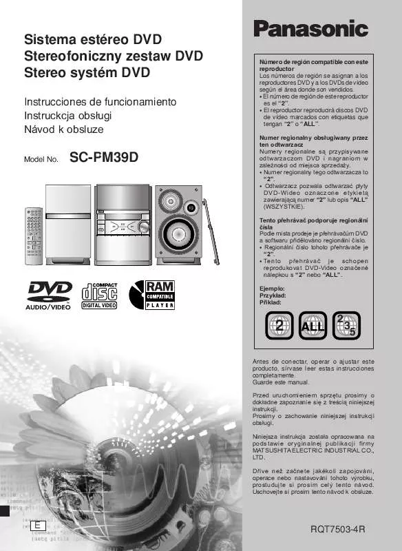 Mode d'emploi PANASONIC SC-PM39D