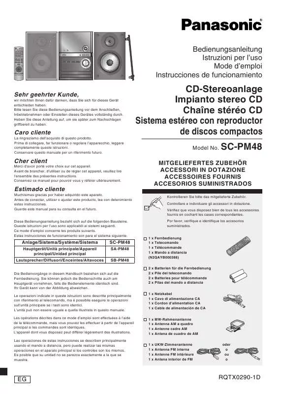 Mode d'emploi PANASONIC SC-PM48