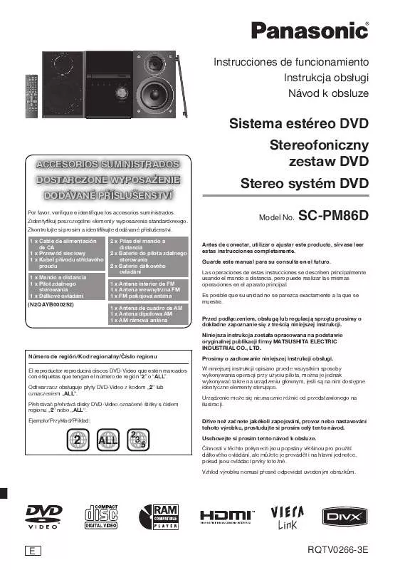 Mode d'emploi PANASONIC SC-PM86D