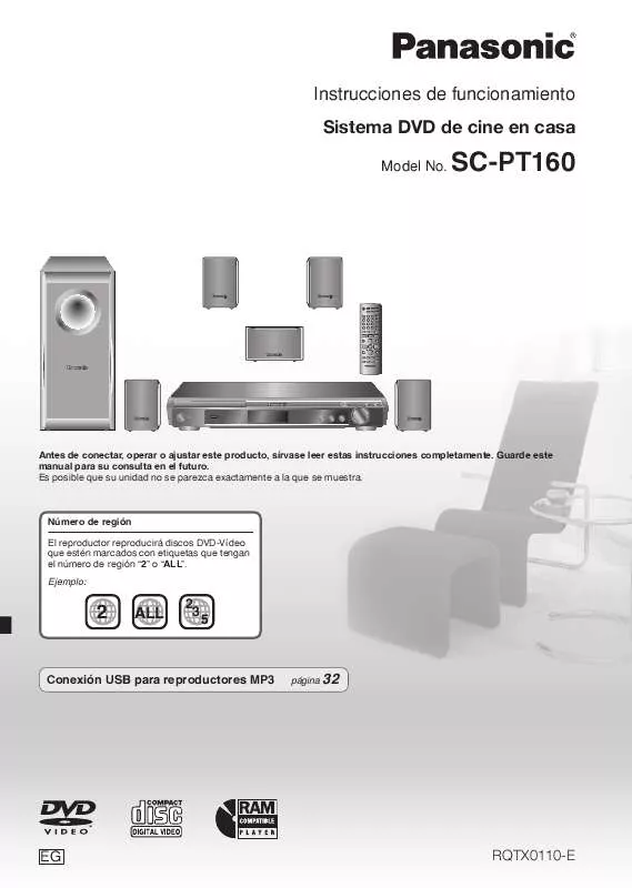 Mode d'emploi PANASONIC SC-PT160