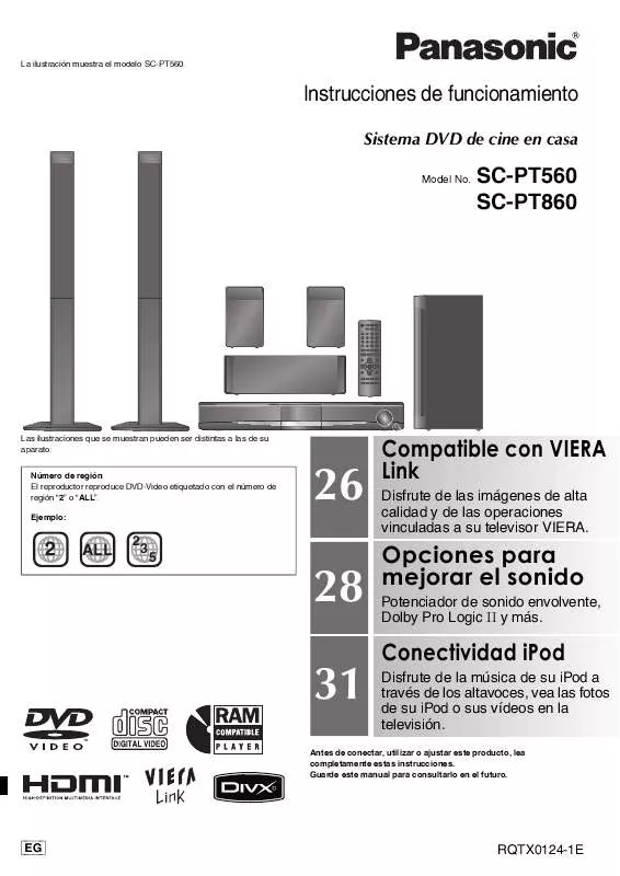 Mode d'emploi PANASONIC SC-PT860