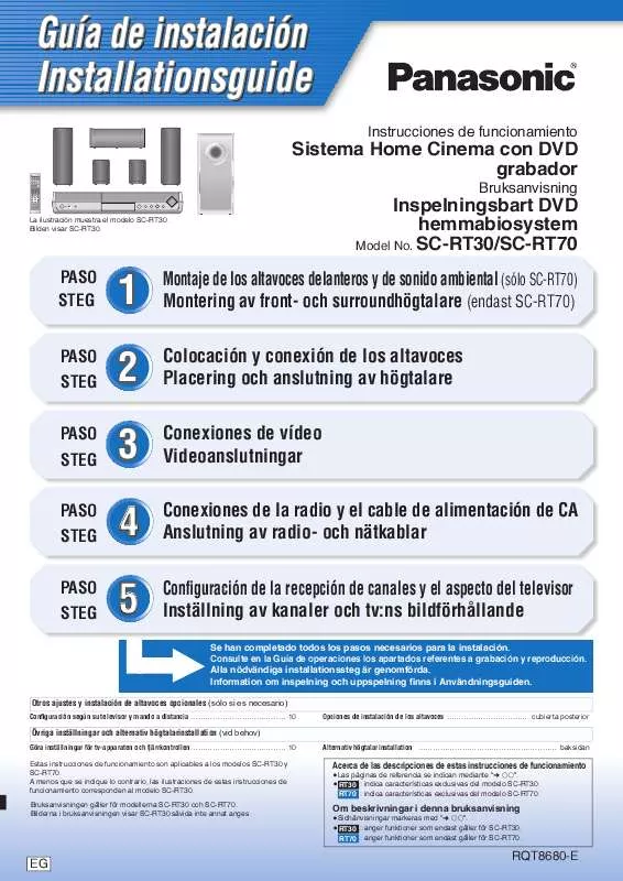 Mode d'emploi PANASONIC SC-RT30