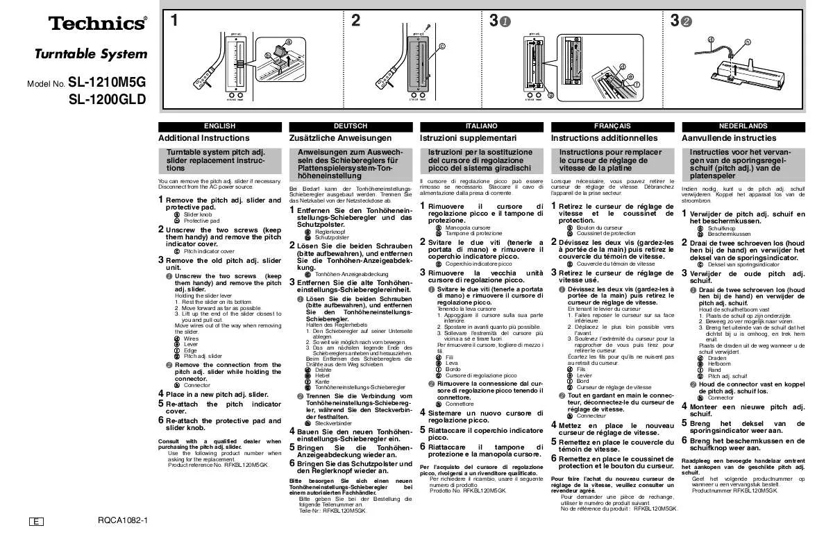 Mode d'emploi PANASONIC SL-1200GLD