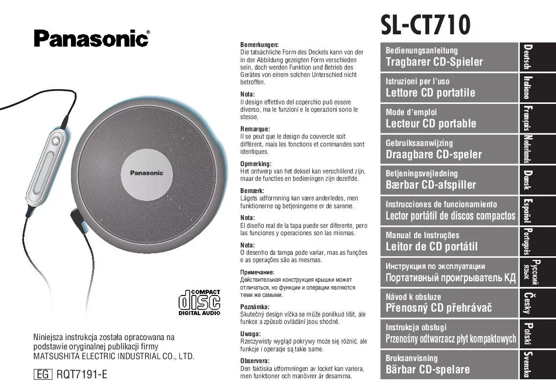 Mode d'emploi PANASONIC SL-CT710