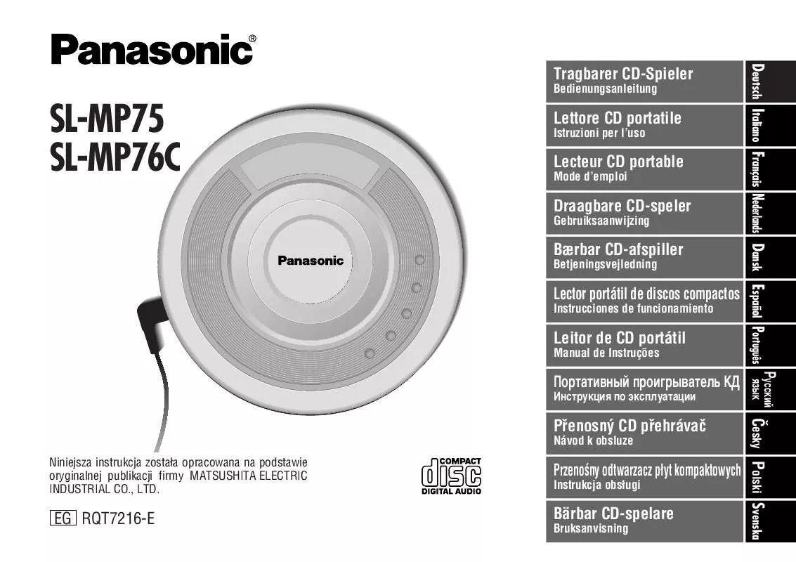 Mode d'emploi PANASONIC SL-MP75