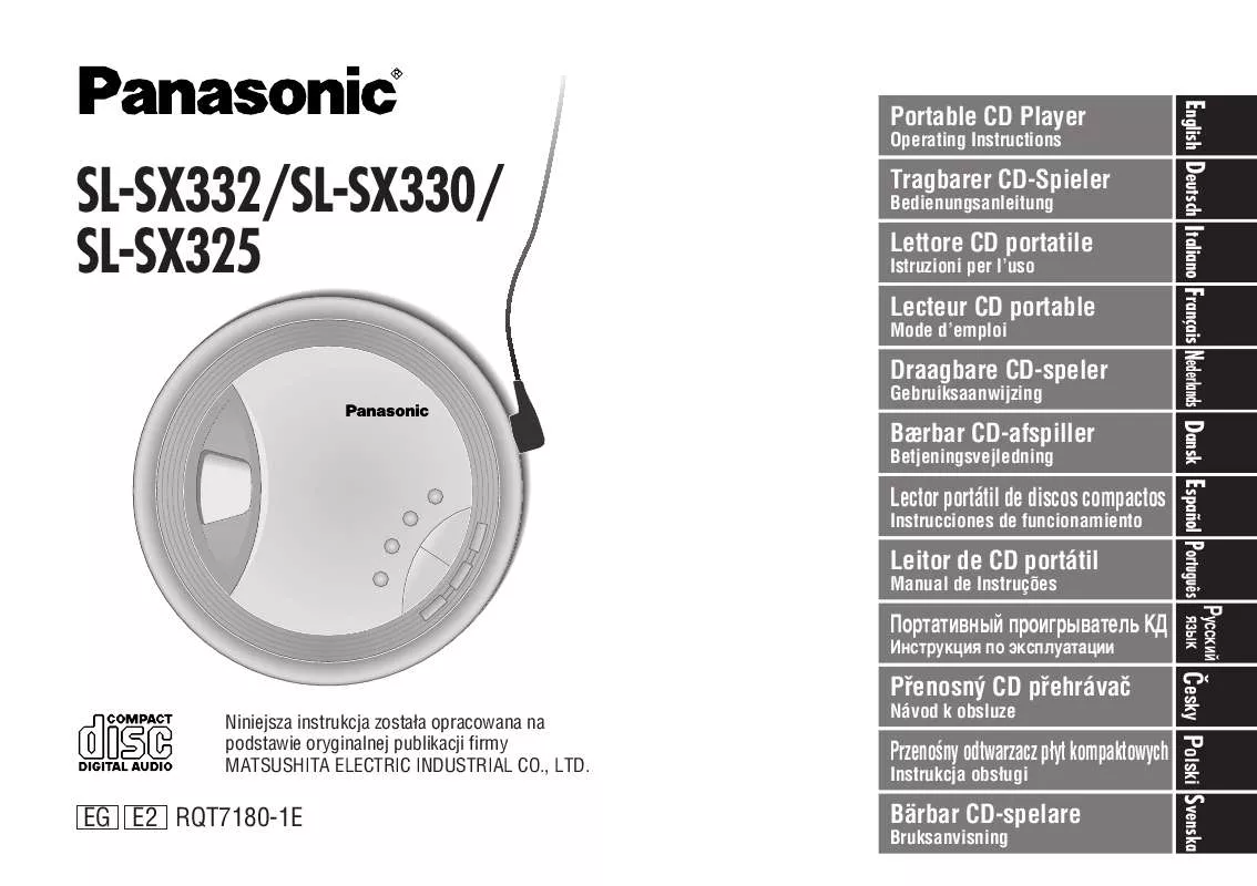 Mode d'emploi PANASONIC SL-SX332