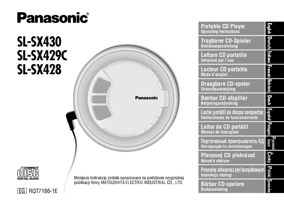 Mode d'emploi PANASONIC SL-SX430