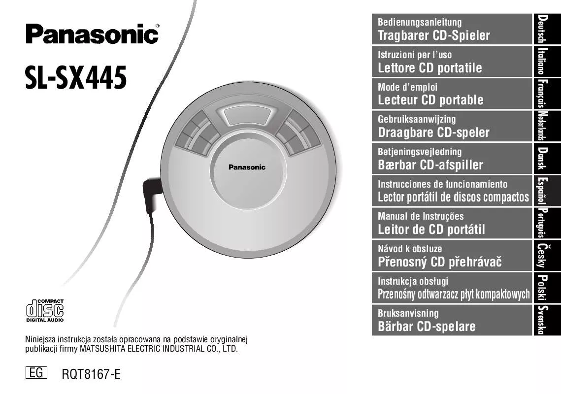 Mode d'emploi PANASONIC SL-SX445