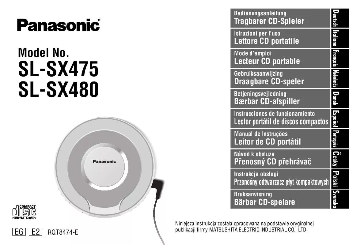 Mode d'emploi PANASONIC SL-SX480