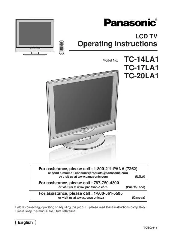 Mode d'emploi PANASONIC TC-14LA1