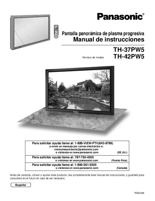 Mode d'emploi PANASONIC TH-37PW5UZ