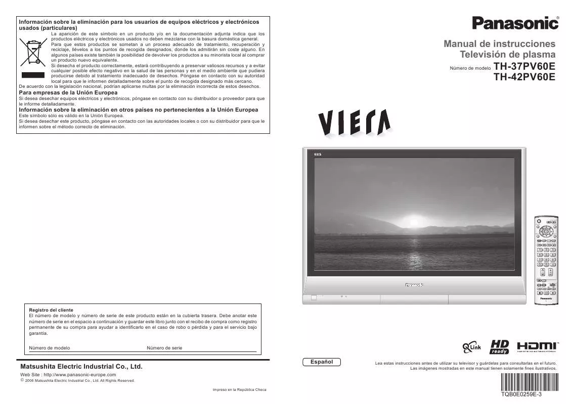 Mode d'emploi PANASONIC TH-42PV60E