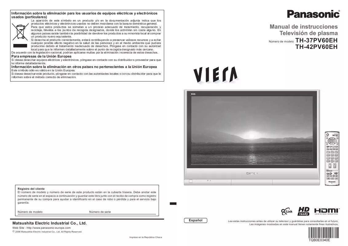 Mode d'emploi PANASONIC TH-42PV60EH