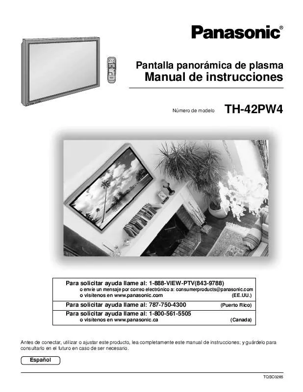 Mode d'emploi PANASONIC TH-42PW4UZ