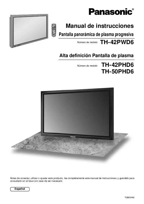 Mode d'emploi PANASONIC TH-42PWD6EX