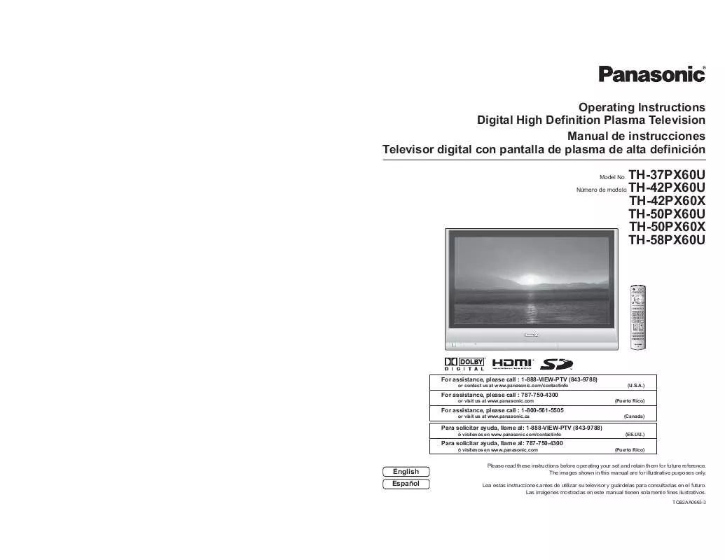 Mode d'emploi PANASONIC TH-42PX60U