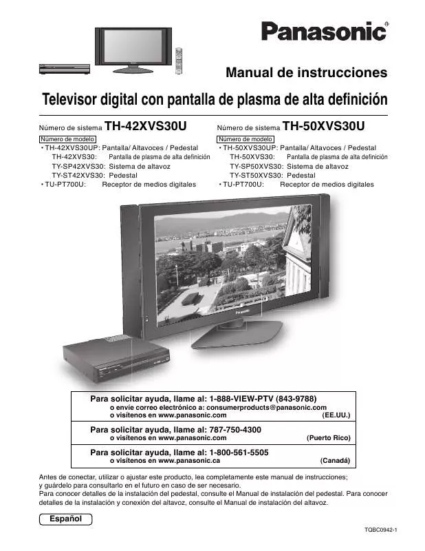 Mode d'emploi PANASONIC TH-42XVS30U