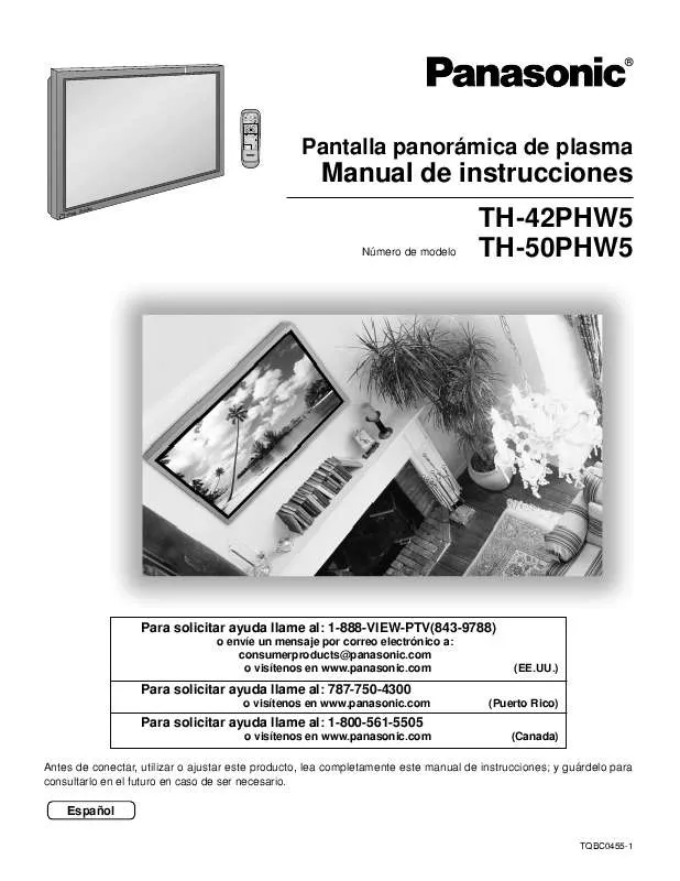 Mode d'emploi PANASONIC TH-50PHW5UZ