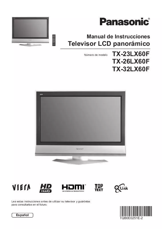 Mode d'emploi PANASONIC TX-23LX60F