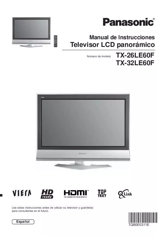 Mode d'emploi PANASONIC TX-26LE60F