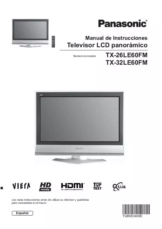 Mode d'emploi PANASONIC TX-26LE60FM